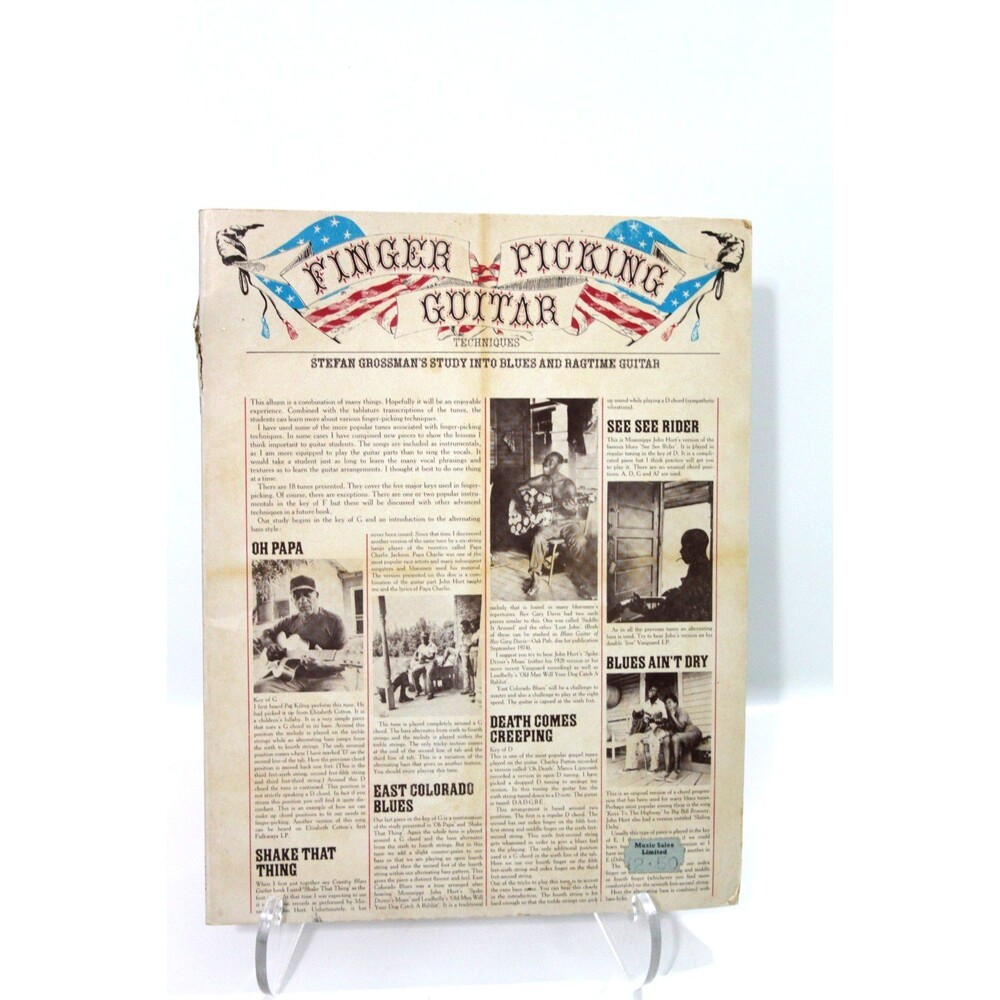 Stefan Grossman Finger Picking Guitar Techniques Study Blues Ragtime Guitar Book